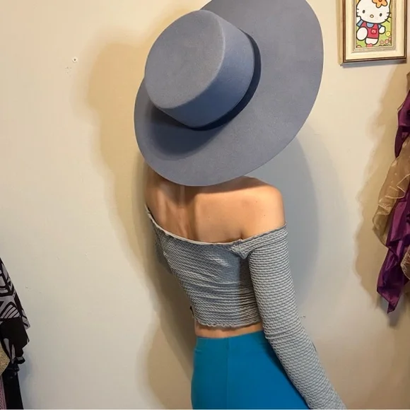 NWT Olive & Pique - Blue Wide-Brim Hat s-l400.jpg main image 2